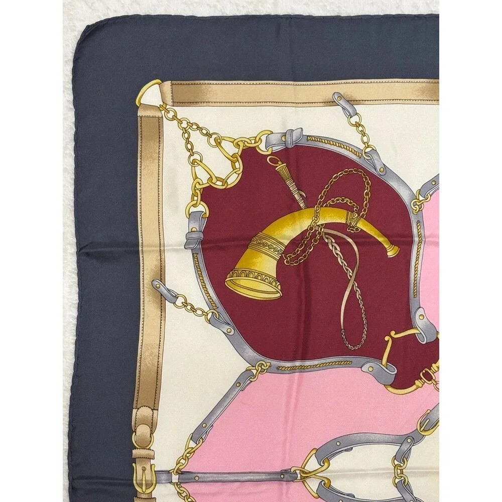 Vintage CELINE Silk Equestrian Square Scarf 33